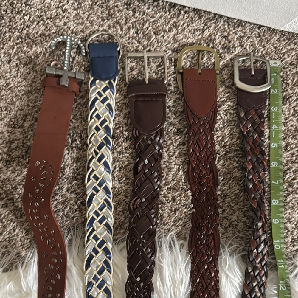 Set of Braided and Patterned Belts
